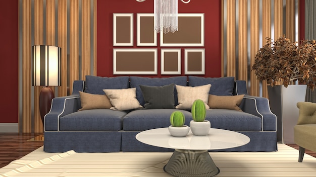 Illustration of the living room interior