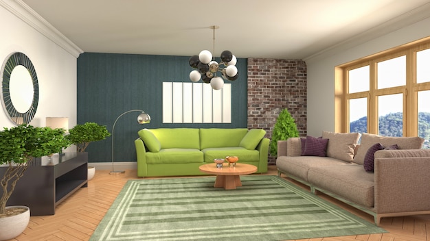 Illustration of the living room interior