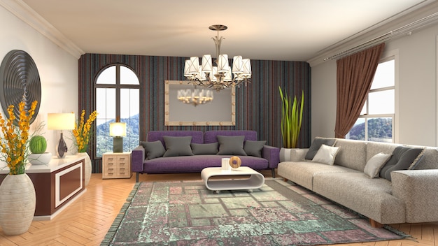 Illustration of the living room interior