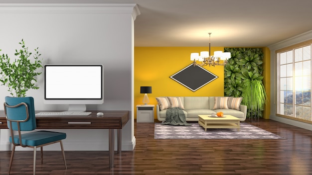 Illustration of the living room interior