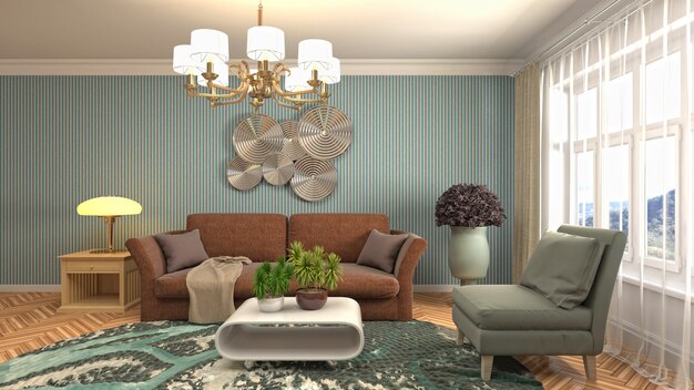 Illustration of the living room interior