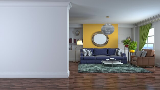 Illustration of the living room interior