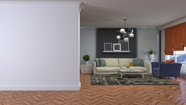 Illustration of the living room interior