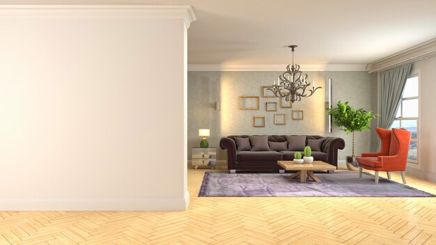 Illustration of the living room interior