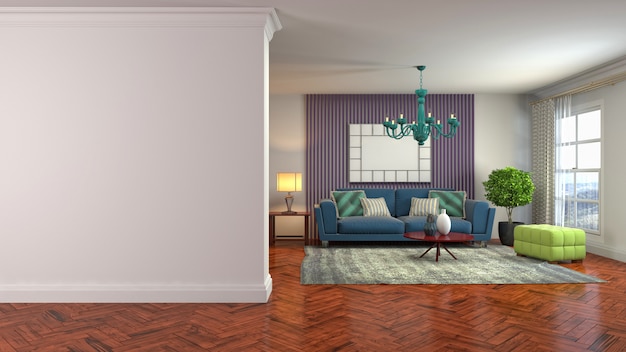 Illustration of the living room interior