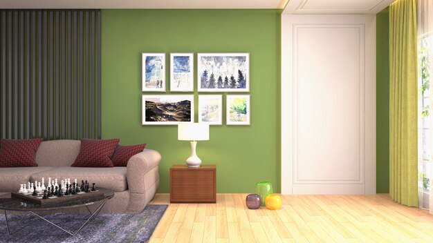 Illustration of the living room interior