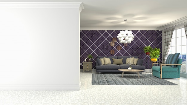 Illustration of the living room interior