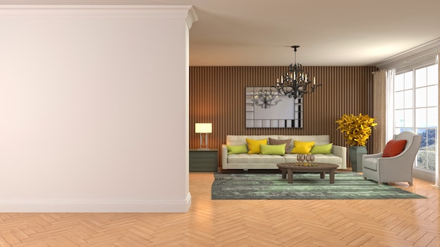 Illustration of the living room interior