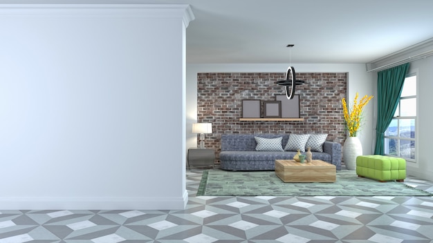 Illustration of the living room interior