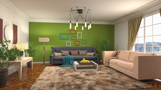 Illustration of the living room interior