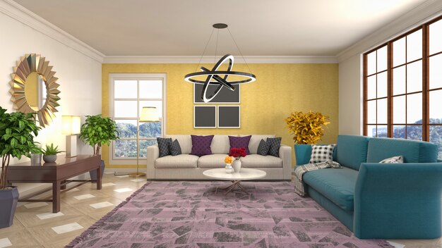 Illustration of the living room interior