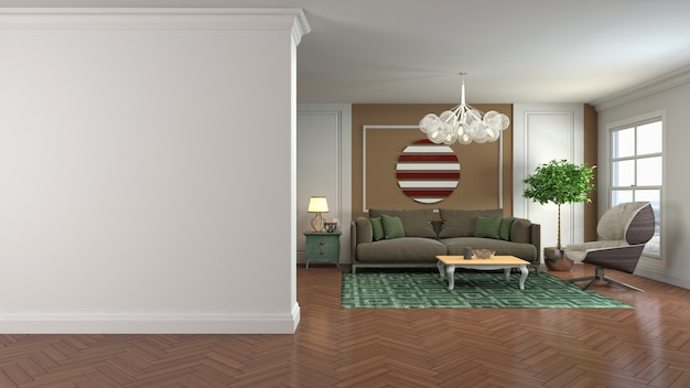 Illustration of the living room interior