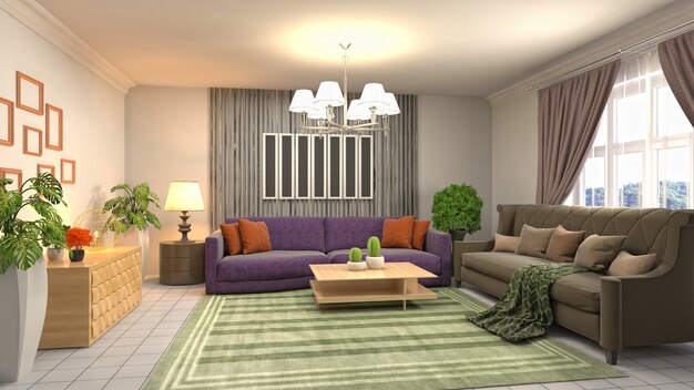 Illustration of the living room interior