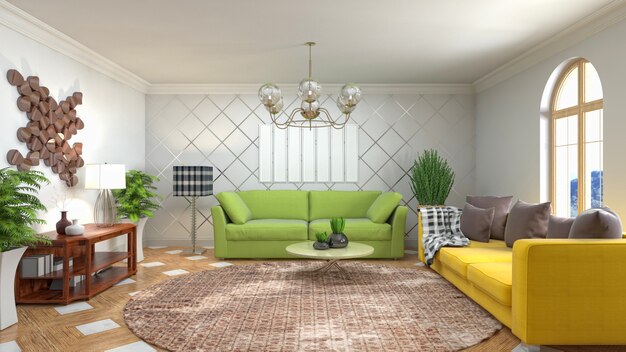 Illustration of the living room interior