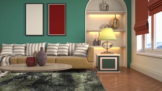 Illustration of the living room interior