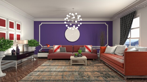 Illustration of the living room interior