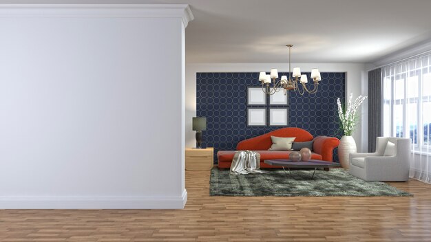 Illustration of the living room interior