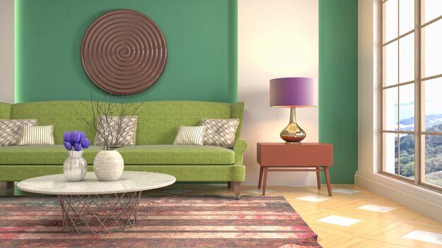 Illustration of the living room interior