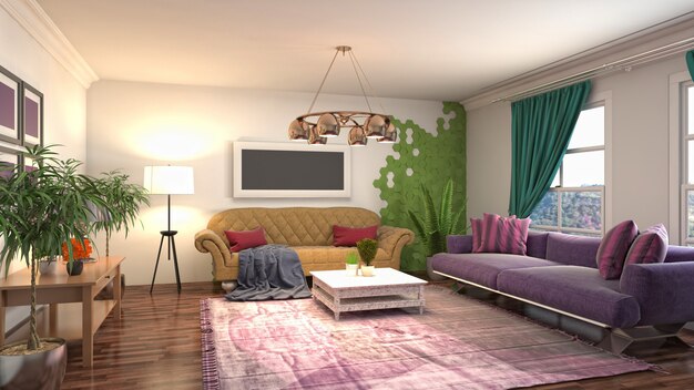 Illustration of the living room interior