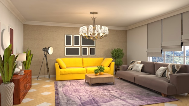 Illustration of the living room interior