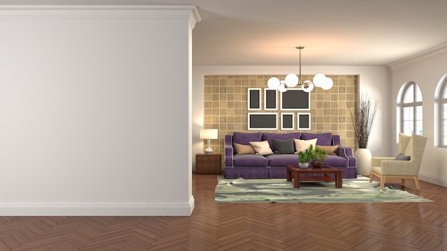 Illustration of the living room interior