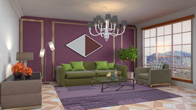 Illustration of the living room interior