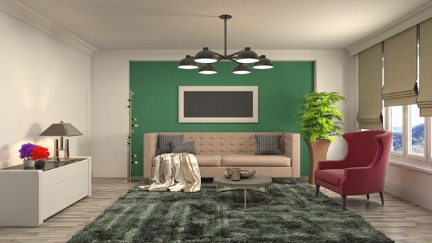 Illustration of the living room interior