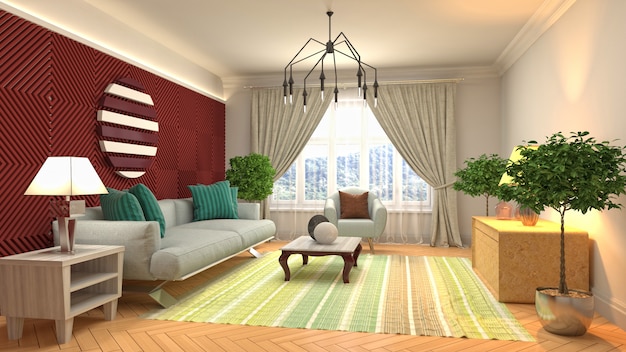 Illustration of the living room interior