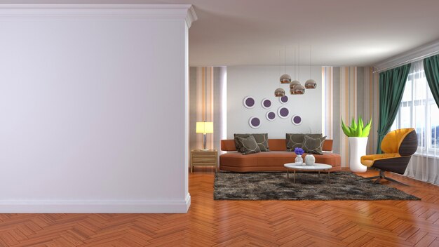 Illustration of the living room interior