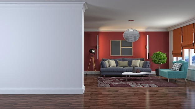 Illustration of the living room interior