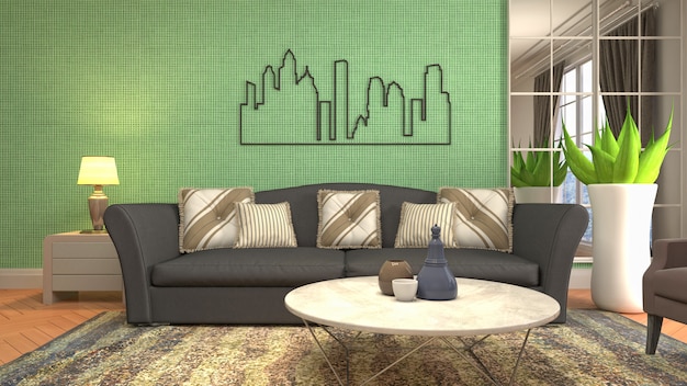 Photo illustration of the living room interior