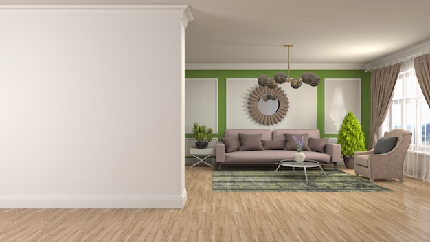 Illustration of the living room interior