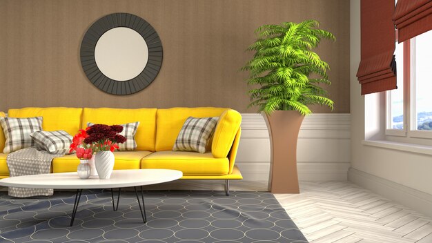 Illustration of the living room interior