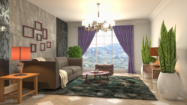 Illustration of the living room interior