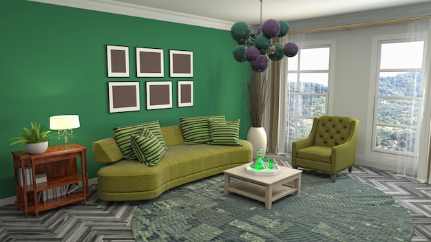 Photo illustration of the living room interior