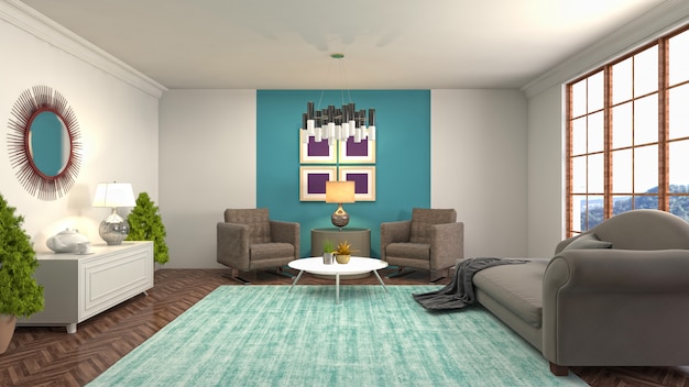 illustration of the living room interior