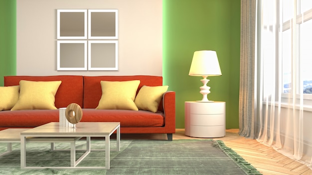 Illustration of the living room interior