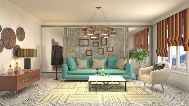 Illustration of the living room interior