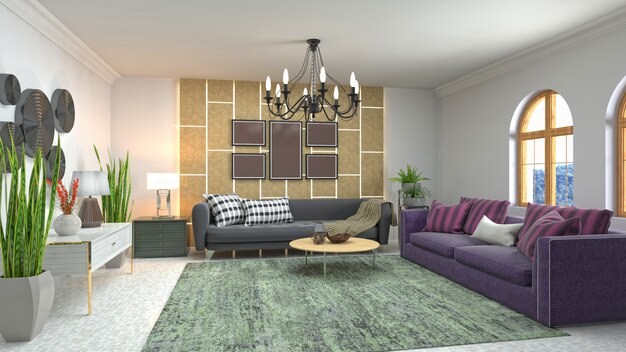 Illustration of the living room interior