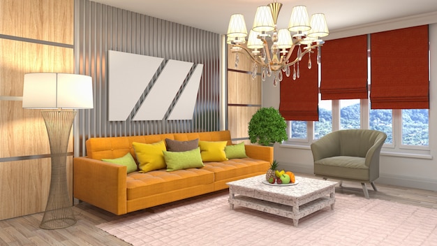 Illustration of the living room interior