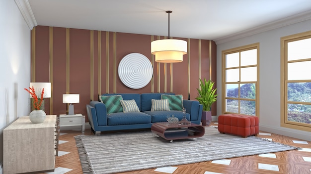 Illustration of the living room interior