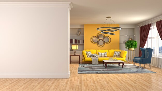 Illustration of the living room interior