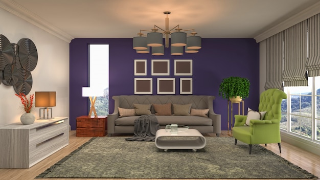 Illustration of the living room interior