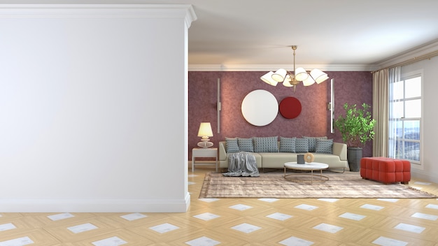 Illustration of the living room interior