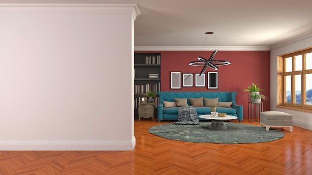 Illustration of the living room interior