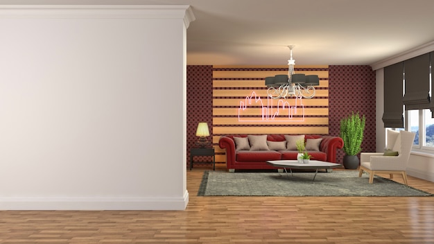 Illustration of the living room interior