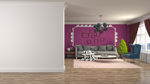 Illustration of the living room interior