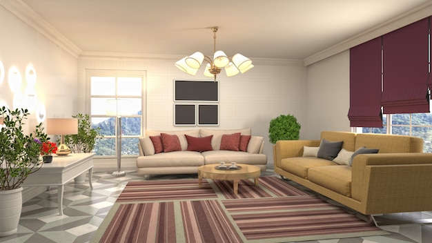 Illustration of the living room interior