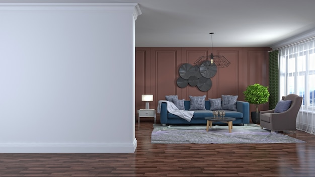 Illustration of the living room interior