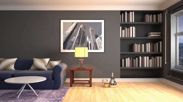 Illustration of the living room interior